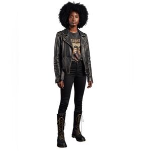 Womens Doc Martins' Aleina Tall Combat Boots. 14 Eyelet lace up. Sz 9